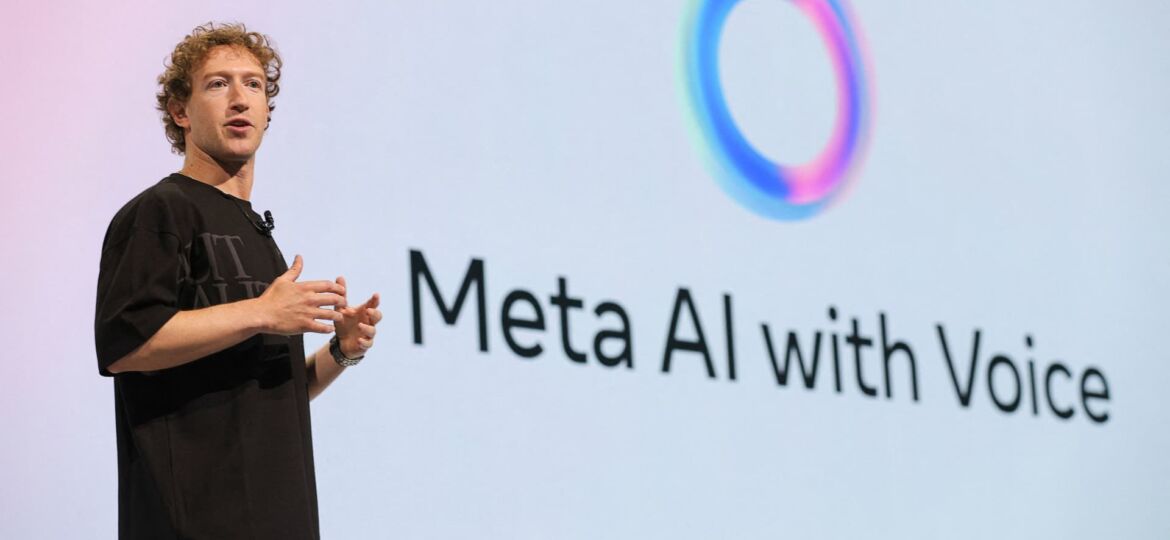 Mark Zuckerberg alla presentazione del sistema Meta AI